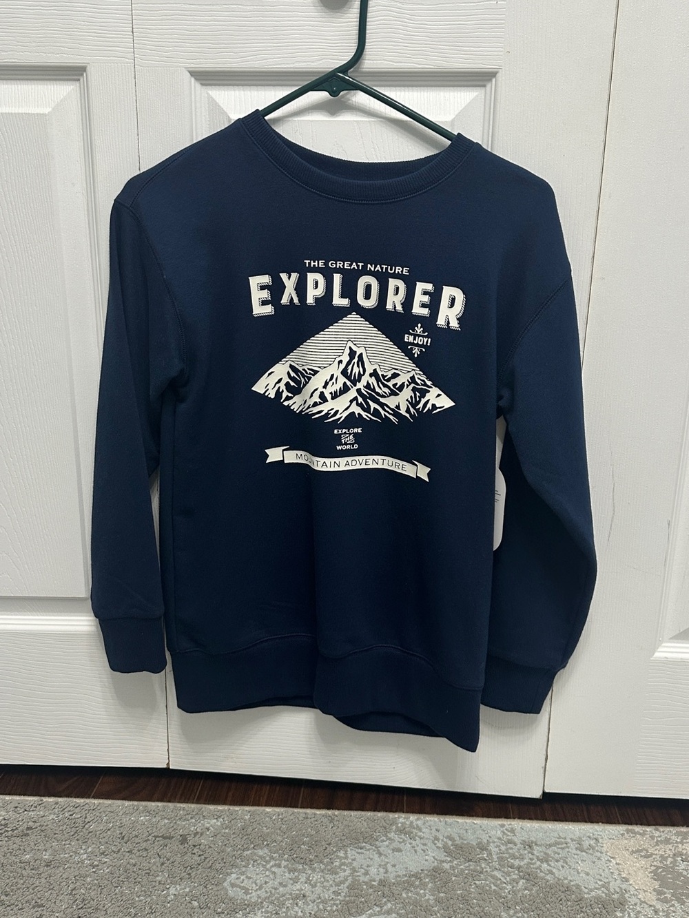 wonder nation Navy Blue 'Explorer' Mountain Graphic Sweatshirt